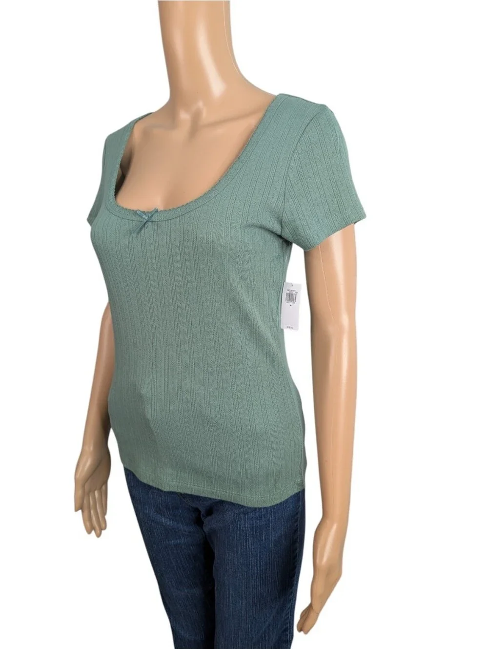 Old Navy Lace-Trim Ribbed Pointelle T-Shirt M